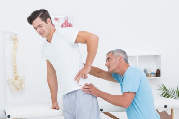 examination by a doctor to detect low back pain